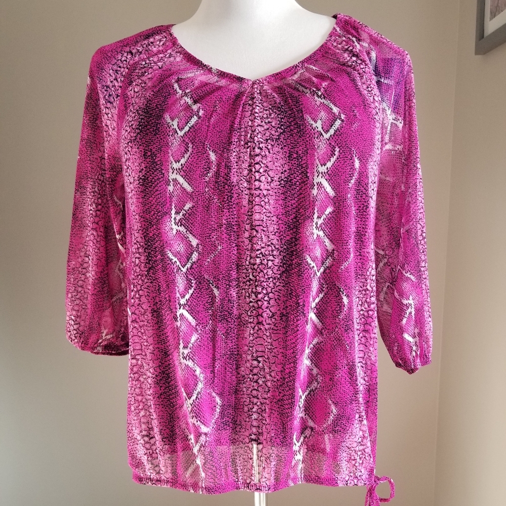 I.N.C. Snakeskin Print Blouse - XL